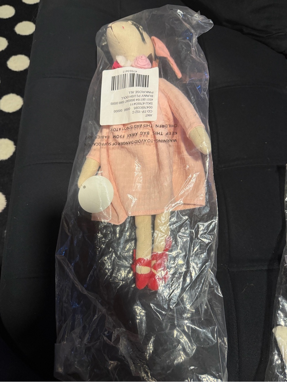 Anthropologie Pink Bunny Plush Doll